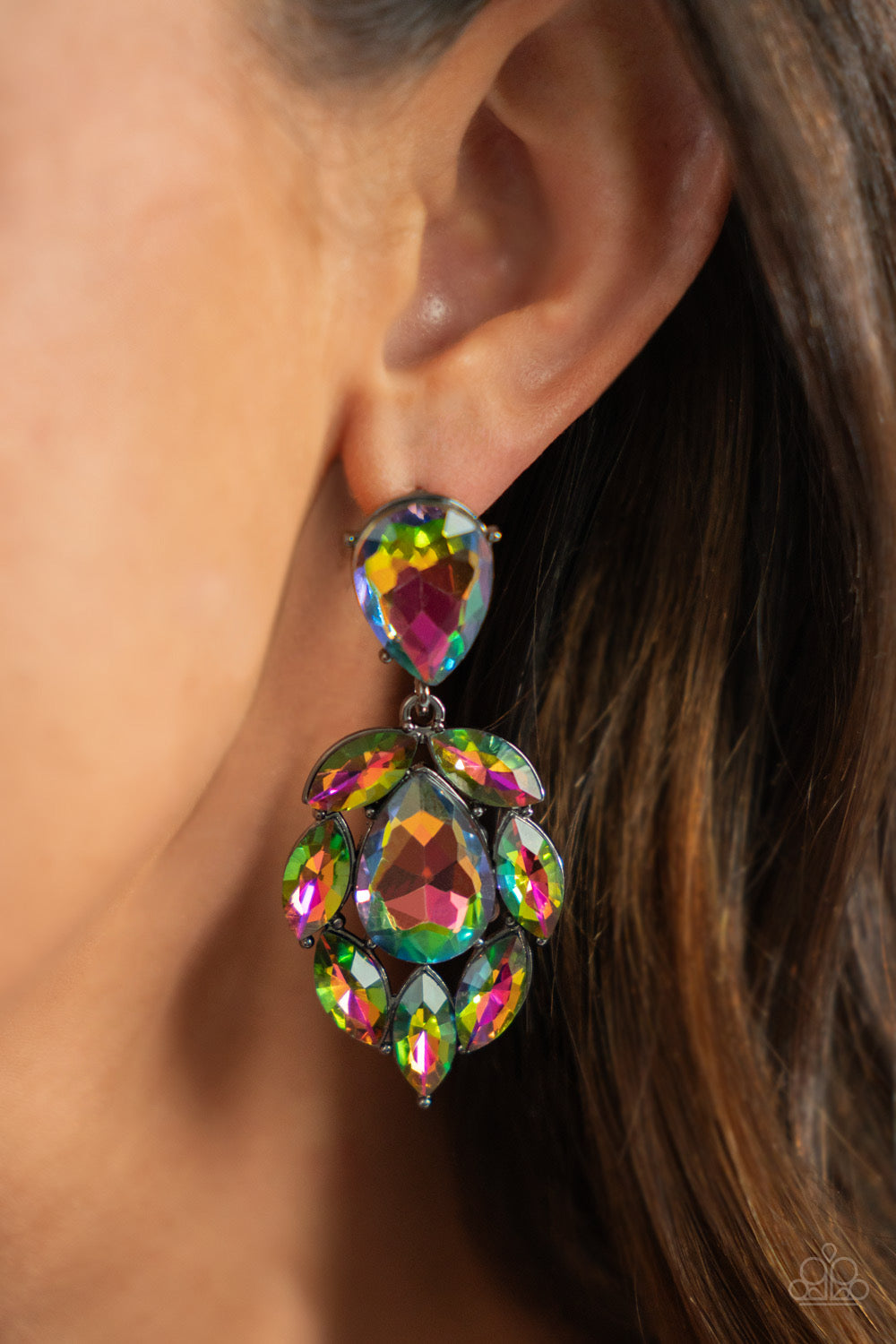 Paparazzi Galactic Go-Getter Oil Spill Multi Earrings