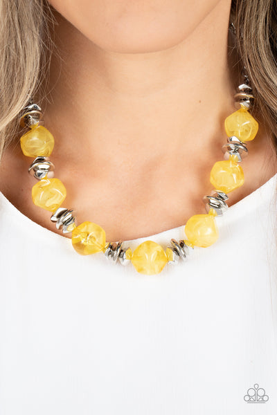 Paparazzi Island Ice - Yellow Necklace