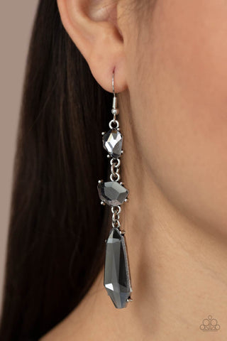 Paparazzi Sophisticated Smolder Silver Earrings