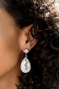 Paparazzi Debutante Dazzle White Earrings