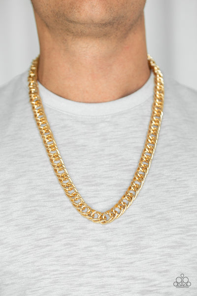 Paparazzi Omega - Gold Necklace Urban Men’s Collection