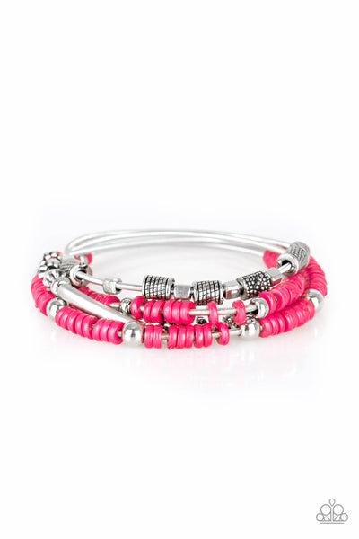 Paparazzi Tribal Spunk - Pink Bracelet