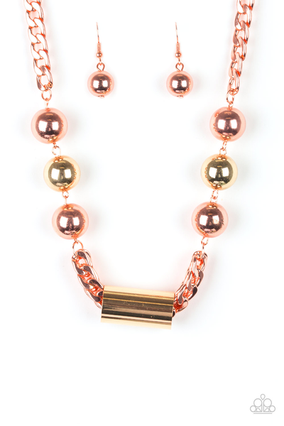 Paparazzi All About Attitude - Copper Necklace