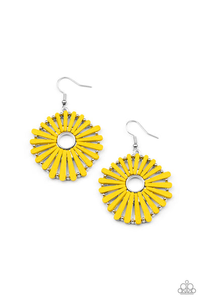 Paparazzi SPOKE Too Soon - Yellow Earrings