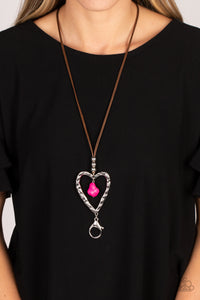 Paparazzi Santa Fe Sweetheart - Pink Heart Necklace