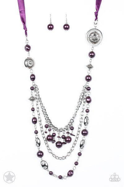 Paparazzi All The Trimmings Purple Blockbuster Necklace