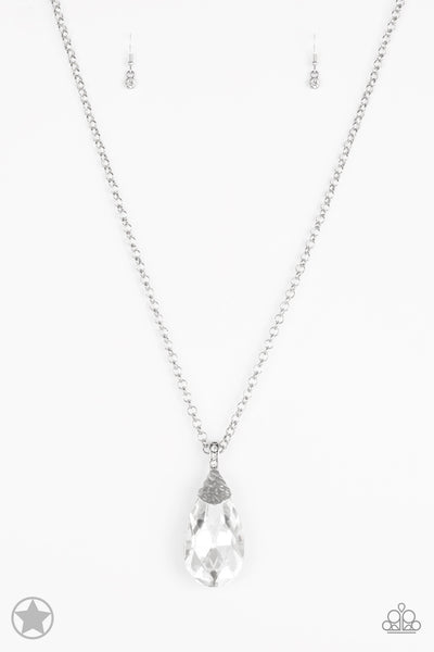 Paparazzi Spellbinding Sparkle - blockbuster White Necklace