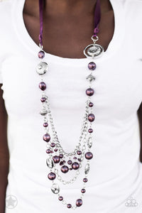 Paparazzi All The Trimmings Purple Blockbuster Necklace