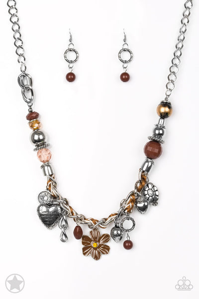 Paparazzi Charmed, I am Sure- blockbuster brown necklace