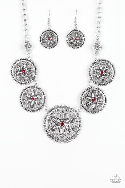 Paparazzi Written In The STAR LILIES - Red Necklace