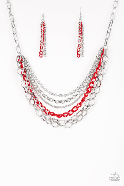 Paparazzi Color Bomb - Red Necklace