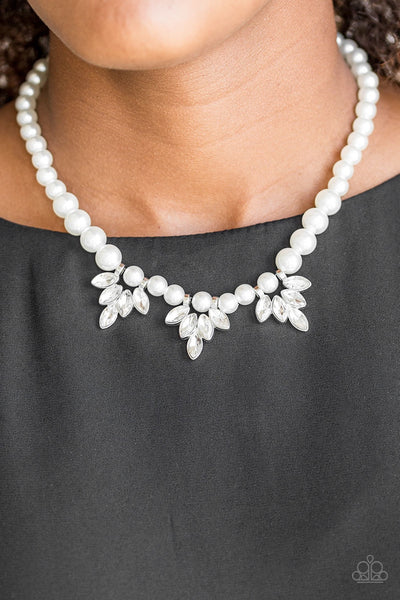 Paparazzi Society Socialite - White Pearl Necklace