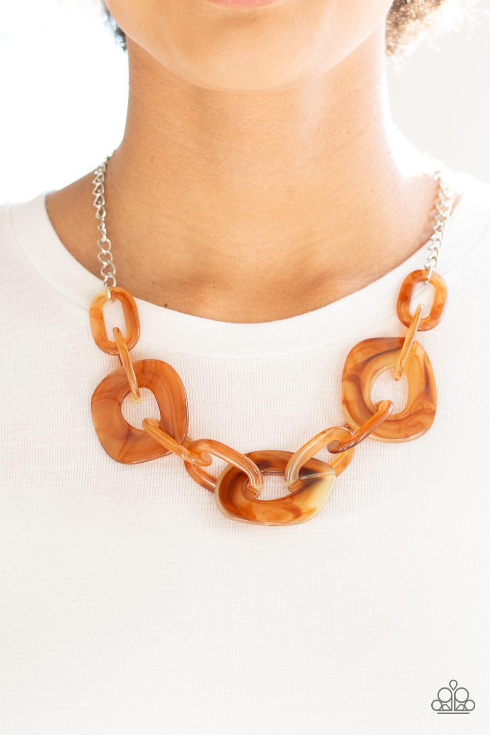 Paparazzi Courageously Chromatic - Brown Necklace