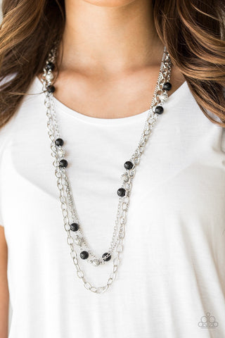 Paparazzi Classical Cadence - Black Necklace