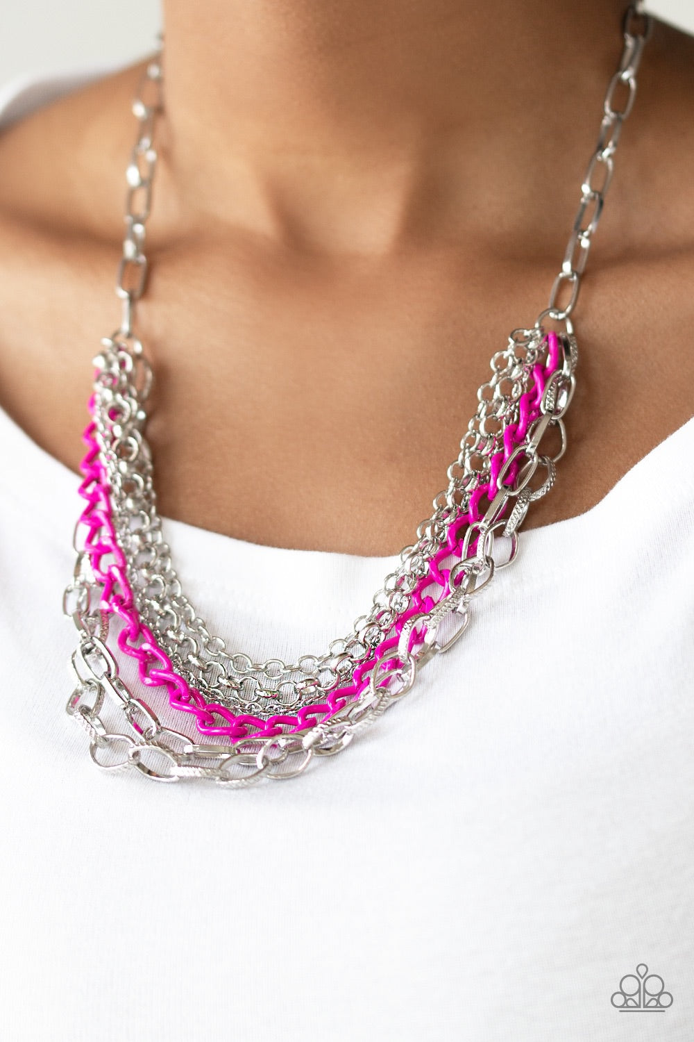 Paparazzi Color Bomb - Pink Necklace