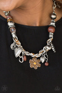 Paparazzi Charmed, I am Sure- blockbuster brown necklace