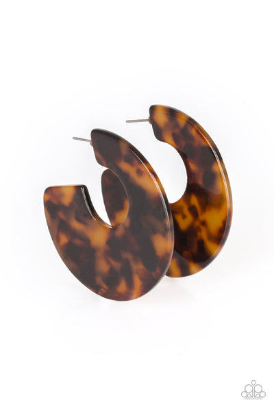 Paparazzi Tropically Torrid - Brown earrings